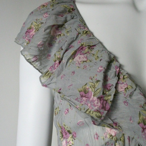 Blue Sheer Floral Vest with Adjustable Strings - Picture 2 of 2