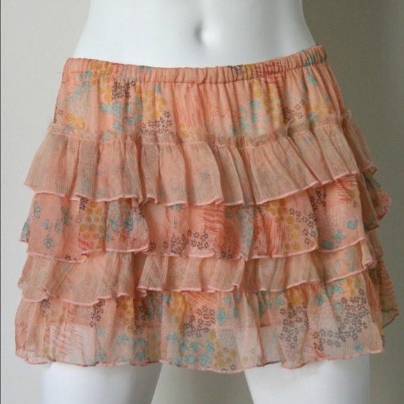 Women's Orange Skater Skirt - Flowy High Waisted with UPF 50+ & Recycled Fabric