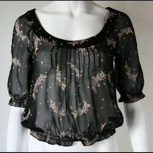 Nordstrom Tops - 💫 Markdown!! Black Japanese Cherry Blossoms Top Nordstrom Tops - 💫 Markdown!! Black Japanese Cherry Blossoms Top
