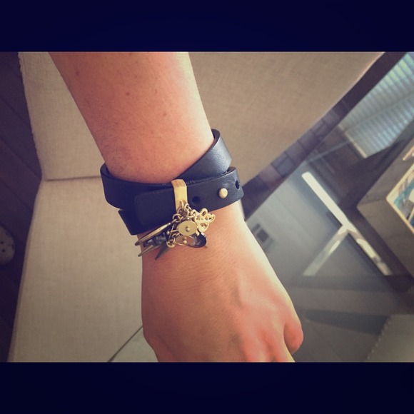 Leather wrap around bracelet cuff