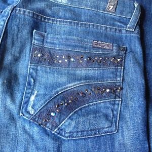 7 for all Mankind Swarovski crystal jeans