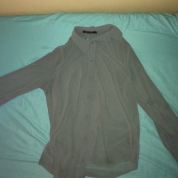 Dark turqouise open-back button down. fits medium