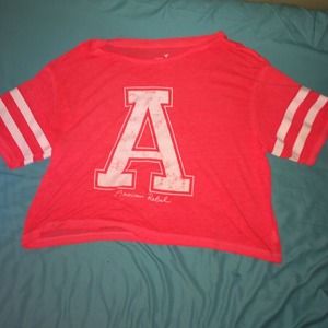 Neon pink loose jersey top