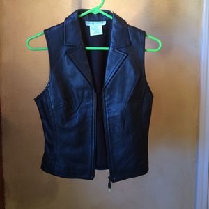 Dark brown leather vest