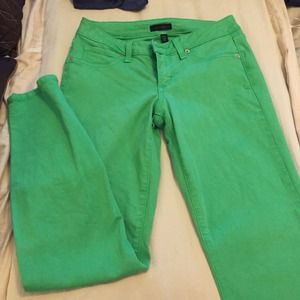 Green denim pants