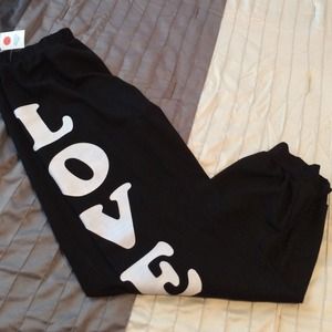 Black Sweatpants with LOVE written on left leg