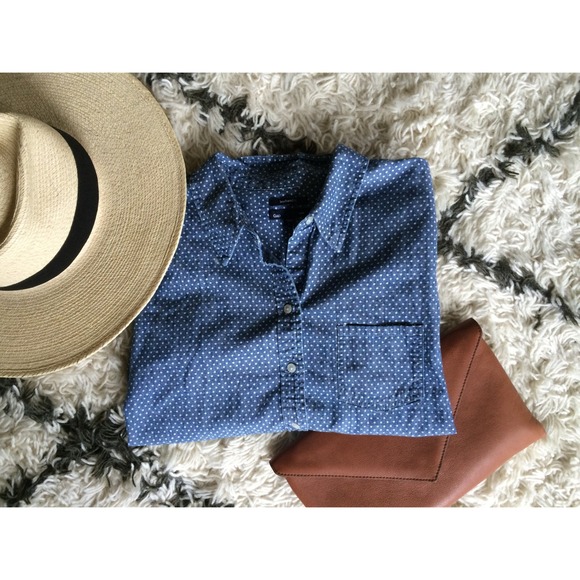 Polka Dot Boyfriend-Fit Chambray