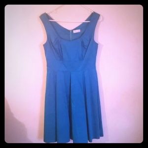 Deep Aqua Scoop Neck Dress