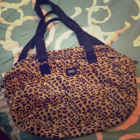 Victoria Secret PINK leopard print duffle bag