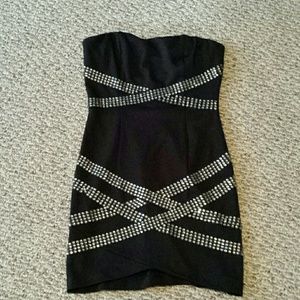 Black strapless dress