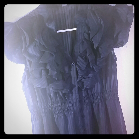 Navy, Ruffled top dress