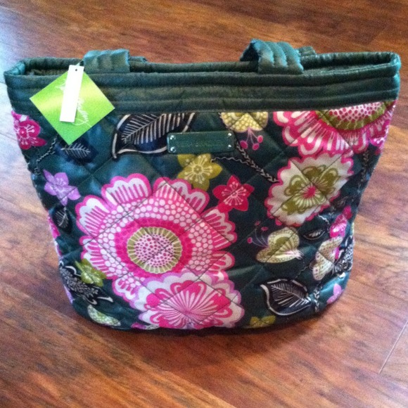 NWT Vera Bradley Puffy Reversible Tote-Olivia Pink