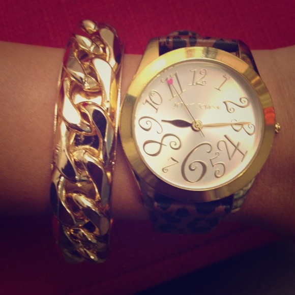 Betsey Johnson leopard print watch