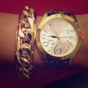 Betsey Johnson leopard print watch