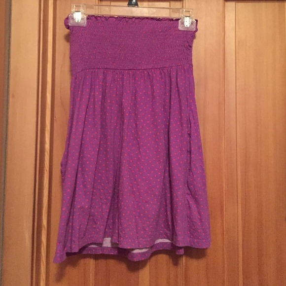 Purple/Pink Strapless Swimming Suit Cover Up