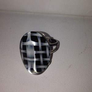 Black and white ring