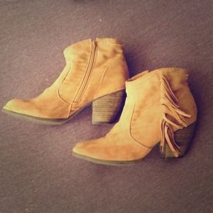 Black Poppy Fringe Bootie