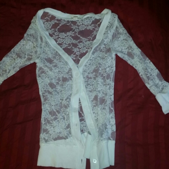 White lace cardigan