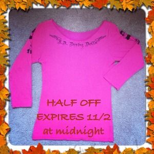 💥SALE💥LA Derby Dolls off the shoulder 3/4 sleeve