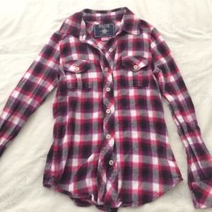 2 Victoria secret pink plaid shirt