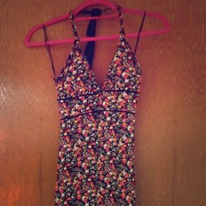 Long flower halter dress