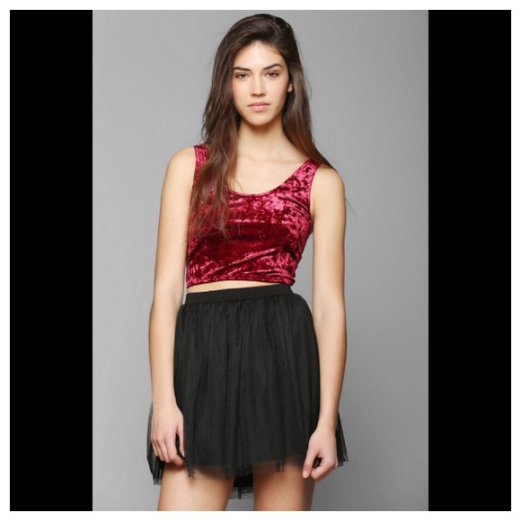 Red velvet cropped top