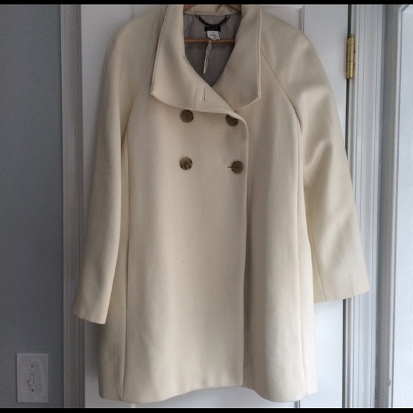 NWT- Jcrew Factory Ivory Wool Coat
