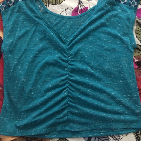 Teal blue printed shirt - Picture 3 of 3
