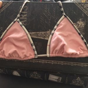 Pink Burberry bikini top