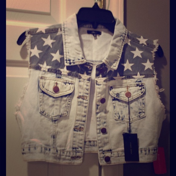 Cool Stars and Stripes denim vest.