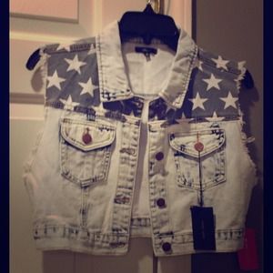 Cool Stars and Stripes denim vest.