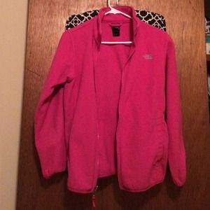 Pink fleece north face coat!
