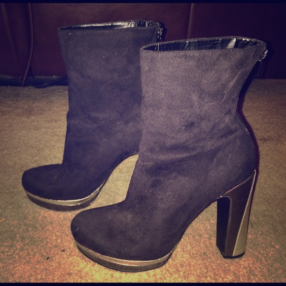 Suede High Heel Booties - Picture 1 of 4