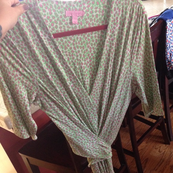 Lilly Pulitzer leopard wrap dress size L