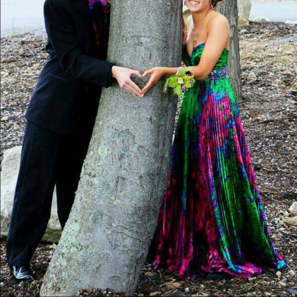 Peacock prom dress