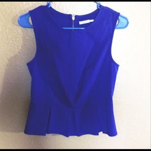 Royal blue peplum crop top