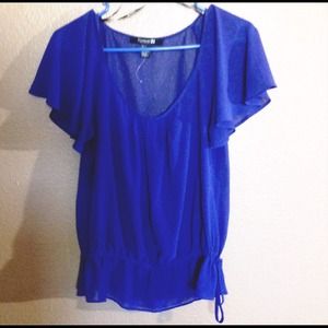 Sheer blue chiffon top