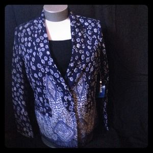 Navy floral jacket - eloquii by Limited