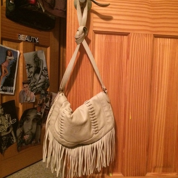 White fringe satchel