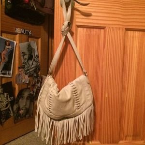 White fringe satchel