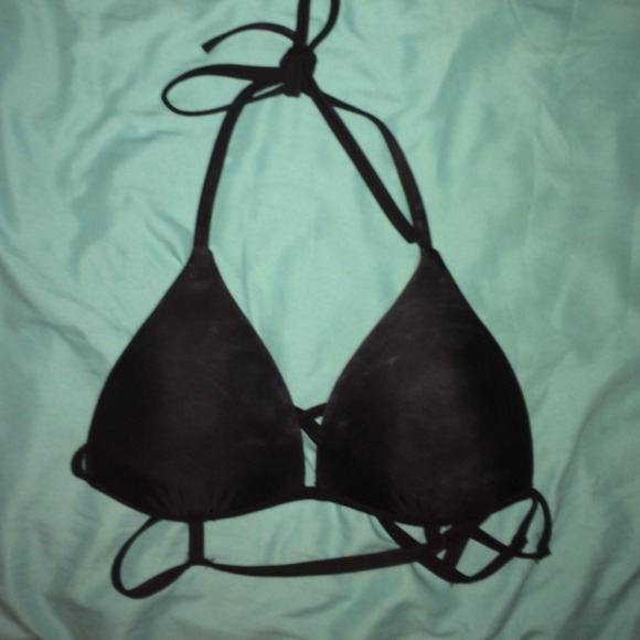 Caged, push up black bikini top