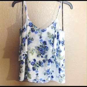 Loose chiffon floral print top