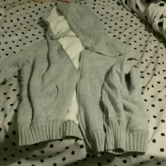 Gray, fuzzy lined hoodie