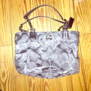 Silver coach bag