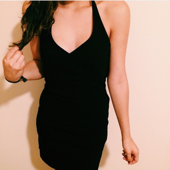 Black halter dress