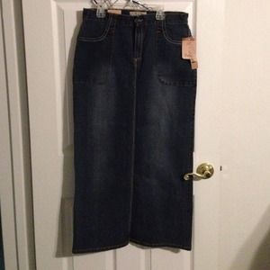 Brand new denim maxi skirt