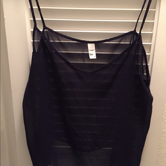 ❌SOLD❌ American Apparel Navy Chiffon Top