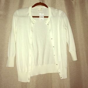 White J Crew Cardigan