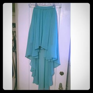 Turquoise high low skirt