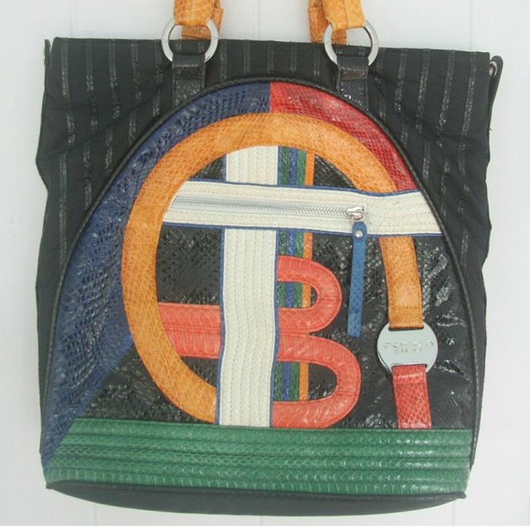Tosca Blu Snake Skin Black Purse